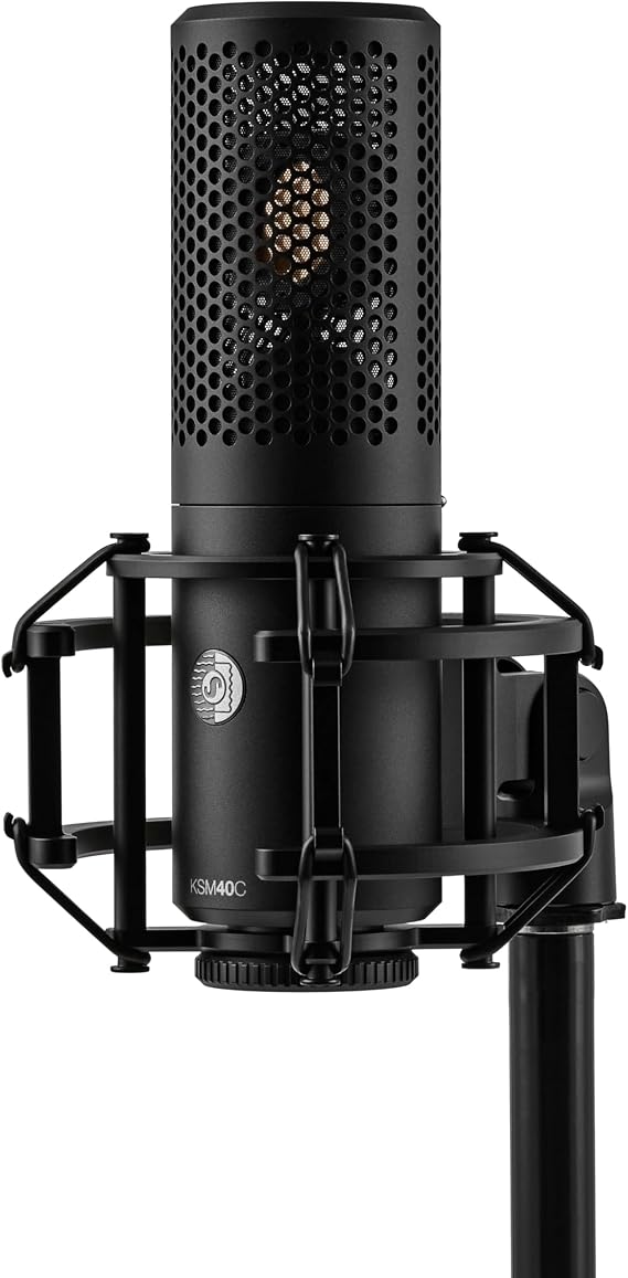 Shure KSM40C Large Diaphragm Cardioid Microphone - 1 Capsule, Rich Low-End, Low Self-Noise, Uniform Cardioid Pattern, Included Shock Mount & Pop Filter