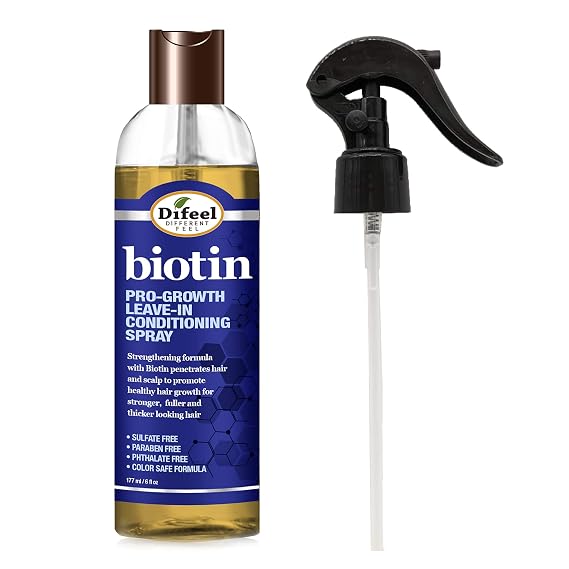 Difeel Pro-Growth Biotin Leave in Conditioning Treatment 6 oz. with Spray Cap & Dispensing Cap