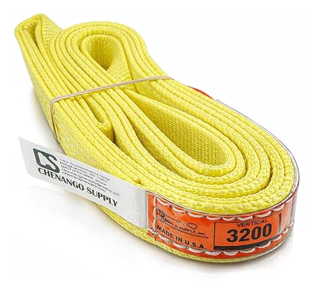 DD Sling 1 Inch x 6 Foot Nylon Lifting Sling USA Made, 3,200 lb Vertical, 2,600 lb Choker, 6,400 lb Basket 2-Ply Heavy Duty 900 Webbing, Type 4 Twisted Eye & Eye Rigging Sling, Safety Orange
