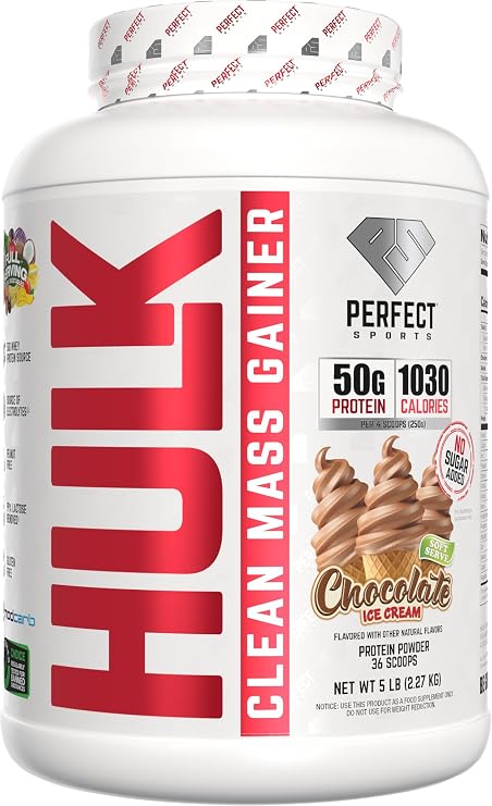 PERFECT SPORTS Hulk Mass Gainer, Chocolate Ice Cream, 5 lb