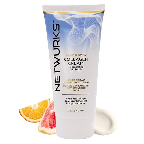 Collagen Hand & Body Cream Regenerating Skin Repair for Dry, Cracked Skin, 6 Fl Oz