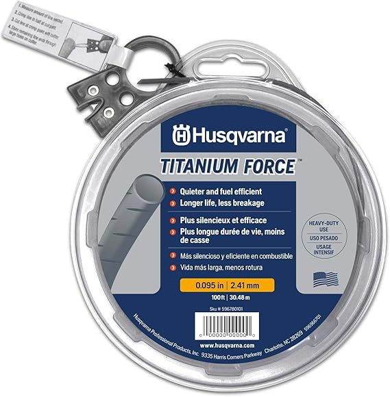 Husqvarna Titanium Force Trimmer Line, 0.095 in. Gauge, 100 ft. Spool