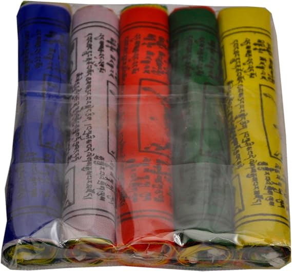 Tibetan Buddhist Prayer Flags for luck, happiness, longevity and prosperity - Pack of 50 (6.5 Inch)