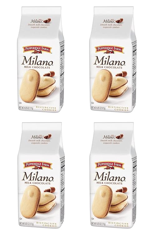 Pepperidge Farm Milano Cookies, Milk Chocolate, 6.25 Oz Bag - Pack of 4