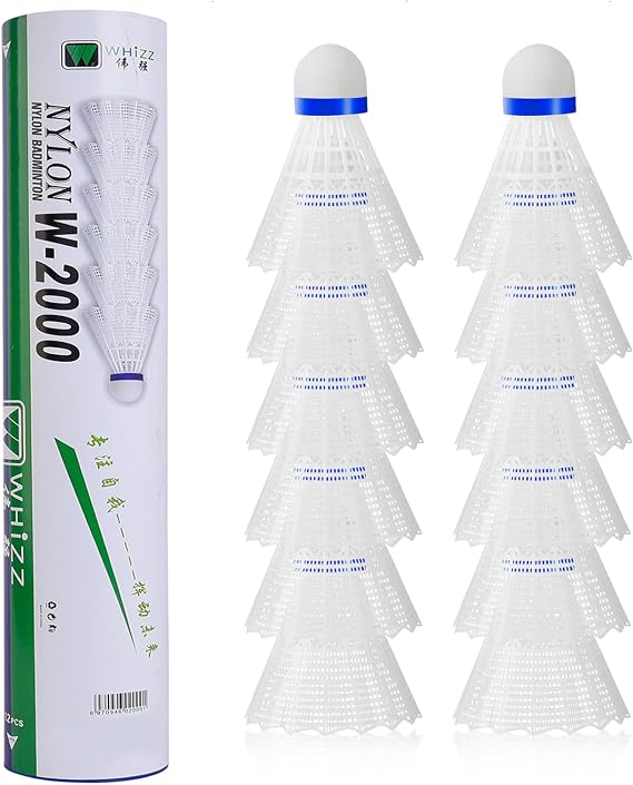 WHiZZ Shuttlecocks Badminton Durable Nylon Shuttles for Indoor Outdoor Recreational Game Practice Sports