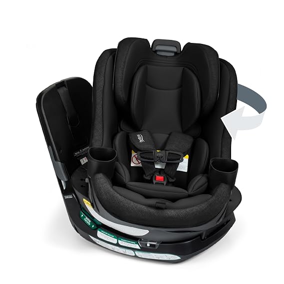 Britax Galaxy360 Slim Rotating Convertible Car Seat Raven Black | 2-in-1 Rotating Car Seat for Infants & Toddlers, 360 SwivelSmooth Steel Ring, Extended Rear Facing, ClickTight Installation