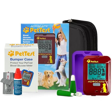 Classic Beginner Pet Glucose Monitoring Kit & Purple Bumper Case for Dogs & Cats, with Classic Glucose Meter, Silicon Case, Test Strips, Safety Lancets & More