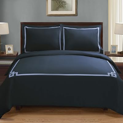 Superior Miller Embroidered Duvet Cover Set, Long-Staple Cotton, FullQueen,