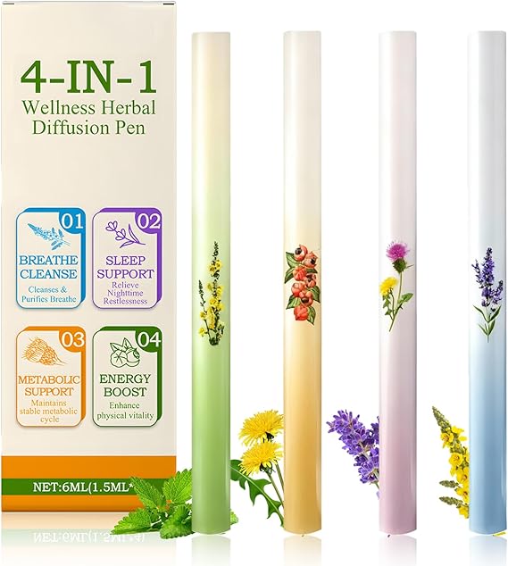 Kräuter Diffusor Stift Herbal Diffuser Mullein Kräuter Lungenreiniger Steigert die Vitalität Sanfte Pflege Erfrischend und Belebend Für Männer und Frauen Geeignet