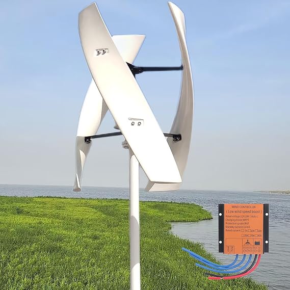 CHRISK 12000W Vertical Axis Maglev Wind Turbine Generator Wind Power Generator Kits Off Grid System with MPPT Charge Controller Charge