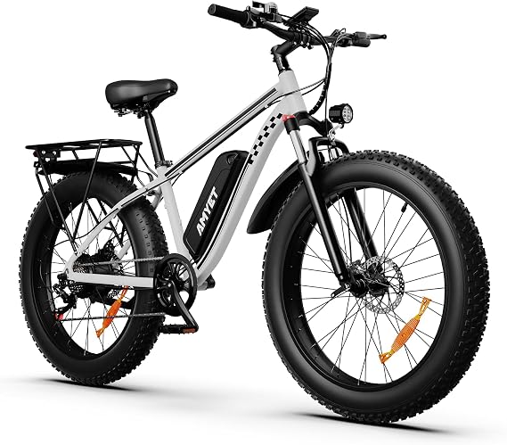 AMYET EB26 Electric Bike for Adults Peak 1500W Electric Bicycle 48V 15AH (720WH) Battery Electric Bike 26" Fat Tire Mountain 28mph 7 Speed Gears Ebike