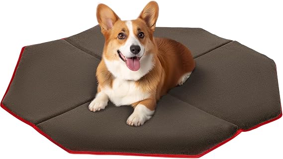 PETSFIT Dog Playpen Mat Waterproof Washable Double-Sided Foldable 35.4" Dia Thick Octagon Absorbent Leak-Proof Reusable Training Pad Floor Couch Protector Medium