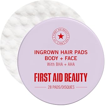 First Aid Beauty Ingrown Hair Pads Aftershave Treatment to Help Prevent Razor Bumps, Exfoliate Underarms & Bikini Area, Sensitive Skin