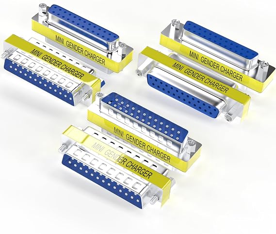 6-Pack DB25 25Pin Female to Female Male to Male Mini Gender Changer Coupler Adapter RS232 Serial Cable Connector