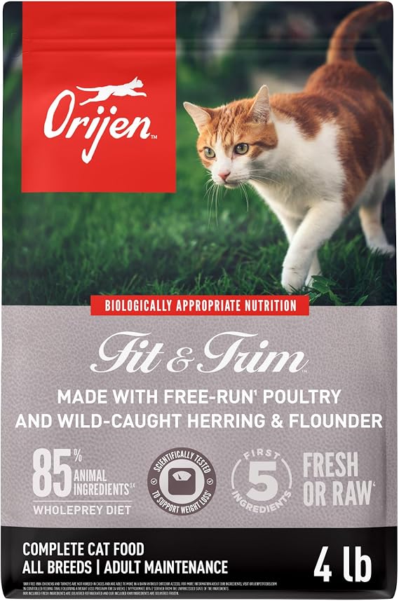 ORIJEN Fit & Trim Grain Free WHOLEPREY Dry Cat Food 4lb Bag