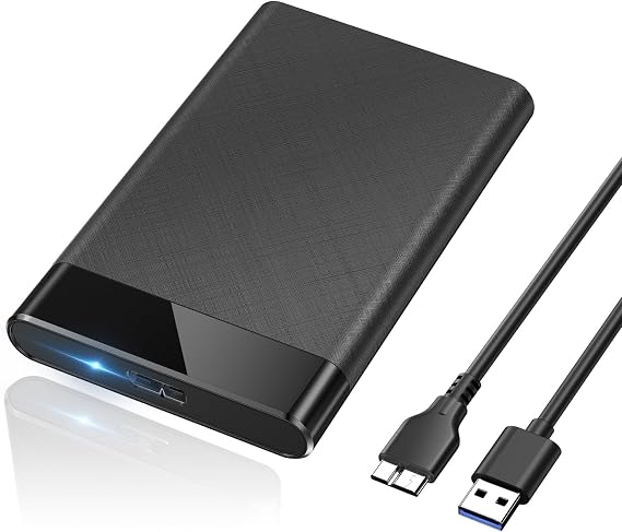 POSUGEAR 2.5'' External Hard Drive Enclosure USB 3.0 to SATA III | Tool-Free External Hard Drive Case for 7mm/9.5mm 2.5 inch SSD HDD with UASP, Compatible with WD Toshiba Samsung Hitachi PS4