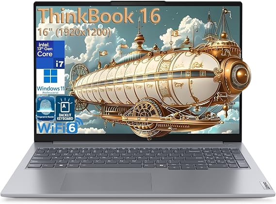 Lenovo 16" FHD Business and Student Laptop Computer, Lifetime Office 365, 13th Gen Intel 14-Core i7-13700H, 8GB DDR5 RAM, 512GB PCIe SSD, WiFi, Fingerprint Reader, Thunderbolt 4, Windows 11 Pro, Gray