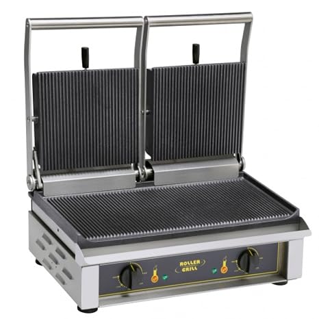 Equipex Majestic Sodir 21.5-Inch Commercial Countertop Double Panini Press/Grill,Stainless Steel, 208/240V