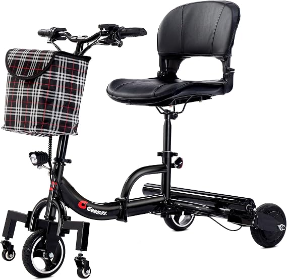 3 Wheel Mobility Scooters for Adults, Upgrade Anti-Tip Footrests 250W 36V 5.2AH 13 Mile Range Foldable Mobility Scooter for Seniors, Supports 300 lbs