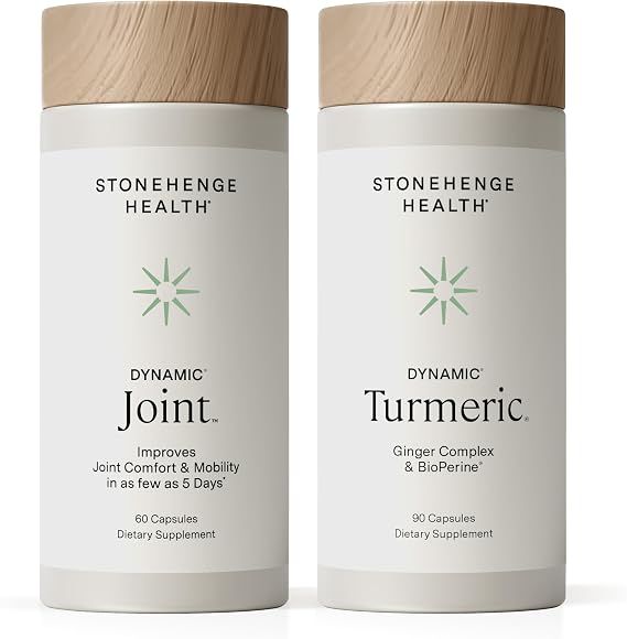 Stonehenge Health Dynamic Joint + Dynamic Turmeric Bundle Supplements Supports Comfort, Mobility, Flexibility