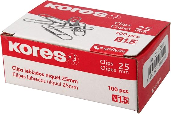 Kores 470180 Nickel Plated Clip Box, Multicoloured, Not 1.5 (25mm)