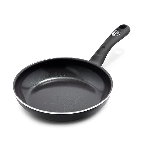 GreenLife Nonstick 8" Frying Pan Skillet, Non-Toxic PFAS-Free Ceramic Nonstick, Dishwasher & Oven Safe, Stay-Cool Handles, Wobble Free, Black