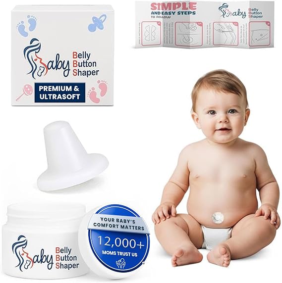 Premium Patented Baby Belly Button Plug | Ultra-Soft Silicone Belly Button Shaper Plug | Reusable and Perfect Size for All Newborns | No Patches | Freedom to Move, Breathe and Sleep | Baby Essentials