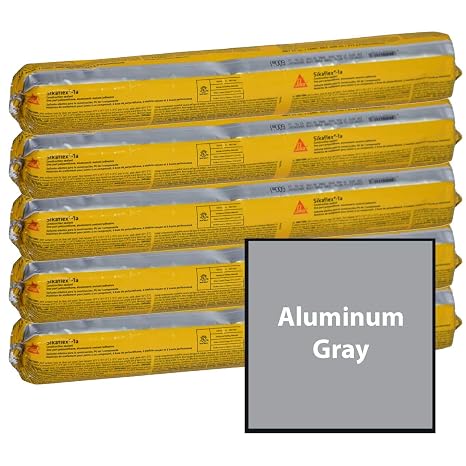 Sikaflex 1a Flexible Non Sag High Performance Polyurethane Concrete Masonry Sealant for Vertical and Horizontal Surfaces. Quarter Case - 5 20oz Tubes. Aluminum Gray