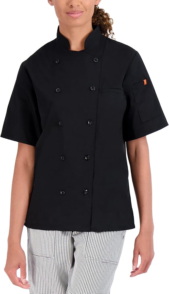 Happy Chef Women's Signature V2 Short Sleeve Lightweight Chef Coat