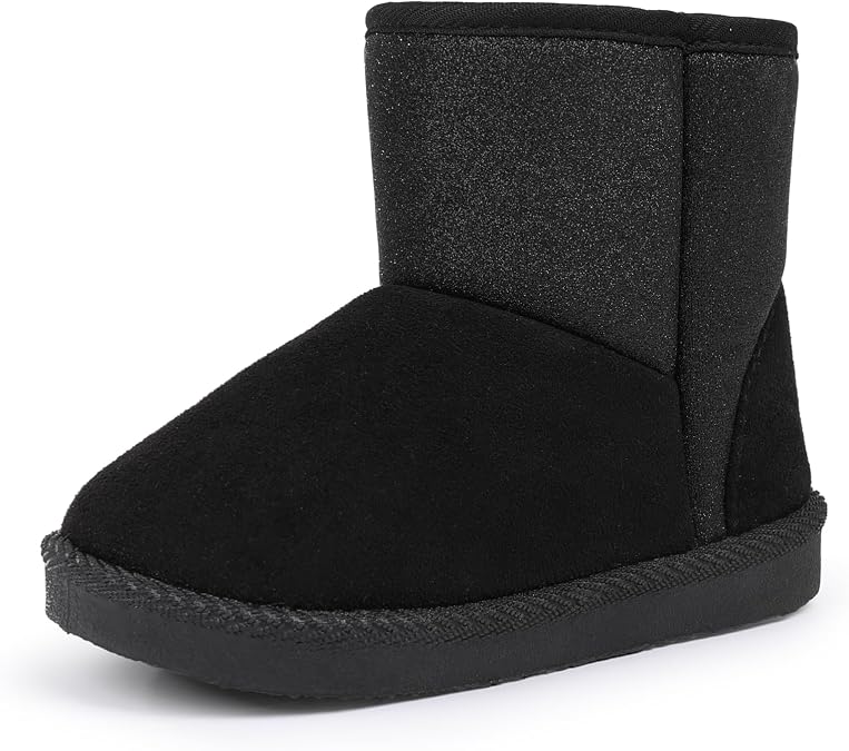 FANTURE Toddler Winter Snow Boots with Zipper,Suede Upper