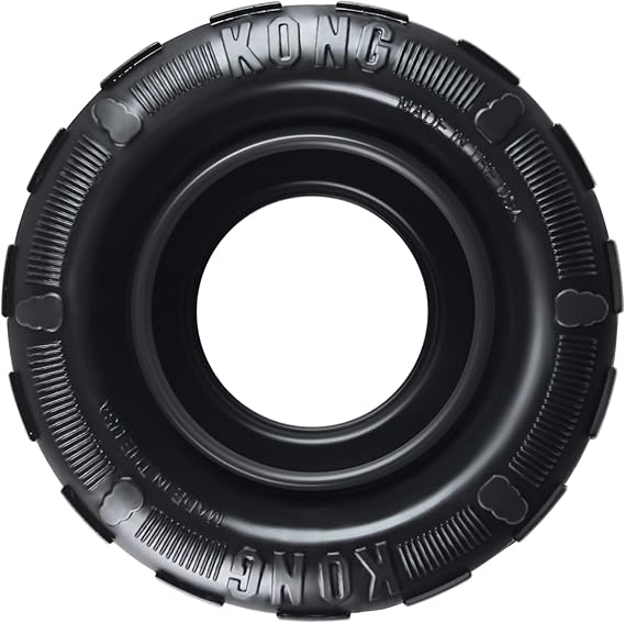 KONG Extreme Tires - KONG's Most Durable Natural Rubber Chew & Fetch Toy - Treat Dispenser Dog Tire Toy - Pet Supplies for Outdoor & Indoor Play - For Small Dogs | Durable Treat-Dispensing Tire Toy for Chewing & Fetch, Great for Indoor & Outdoor Play with Your Dog