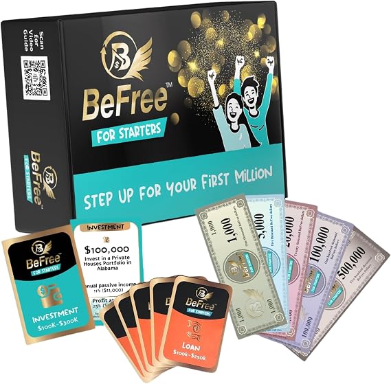 BeFree for Starters Financial Literacy Card Game | Learn to Earn Money, Invest & Manage Cash Flow | Educational Family Strategy Game for Teens & Adults
