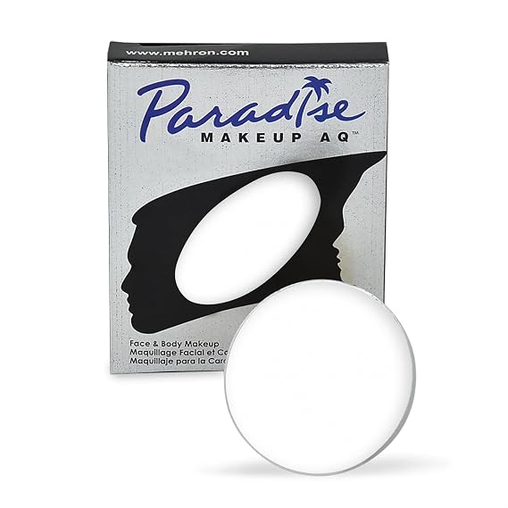 Mehron Makeup Paradise AQ - WHITE, Water-Activated Face & Body Paint