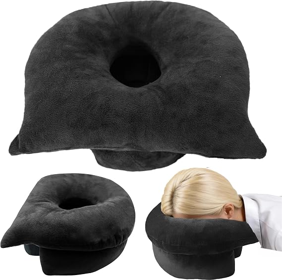 Face Down Pillow After Eye Surgery Recovery, Retinal Detachment Vitrectomy Recovery Equipment, Ideal for Side Sleeper Raise Head Relieve Neck Shoulders Pressure, Home Massage Table Pillow, Black