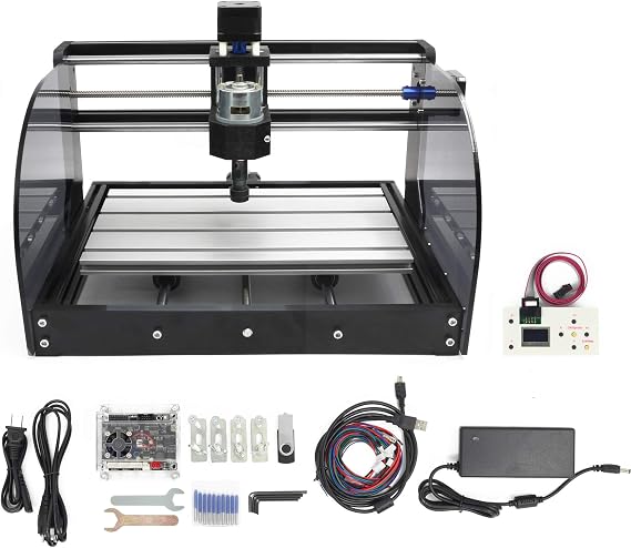 RATTMMOTOR 3018 Pro-Max CNC Wood Router Machine 3 Axis GRBL Control DIY Mini CNC Engraving Carving Milling Machine+Offline Controller+14pcs ER11 Collet for Cutting Acrylic PVC PCB Plastic Wood | DIY Mini CNC Engraver Carving Milling Machine,775 Spindle Motor ER11 for Cutting Acrylic PVC PCB Plastic Wood