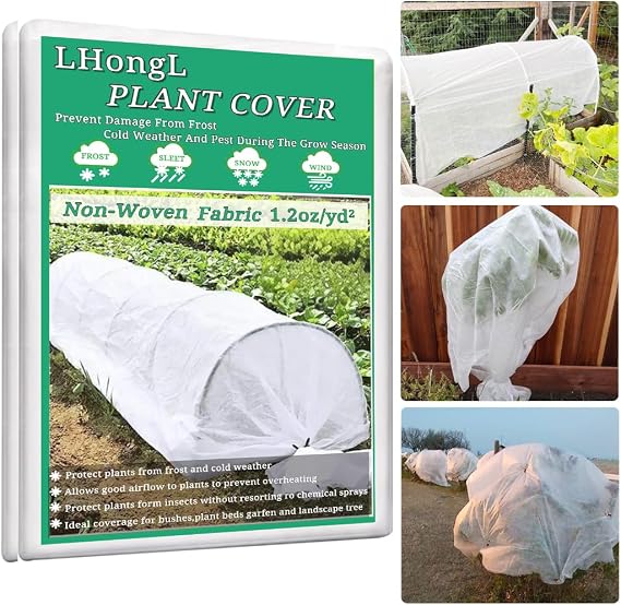 Plant Covers Freeze Protection with Ultra Fine Mesh Reusable Floating Row Cover for Plants Vegetables Flowers Fruits Frost Sun Protection 1.2oz/yd2 (10x33ft)