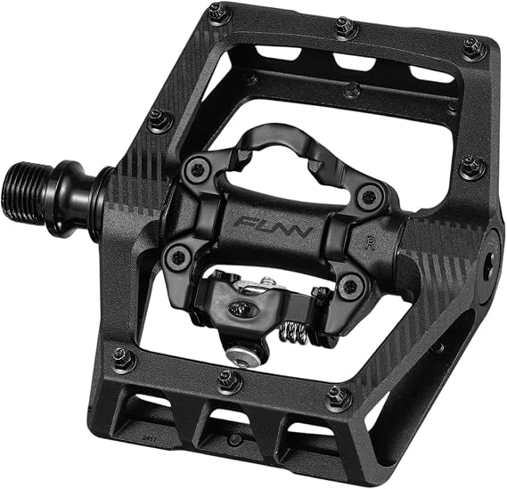 Funn Ripper2 MTB Clipless Pedals, Angular Engagement System, SPD Cleats | forged AL6061 center body, concave platform, CrMo axle, 9/16-inch thread, 15-degree engagement, trail enduro DH