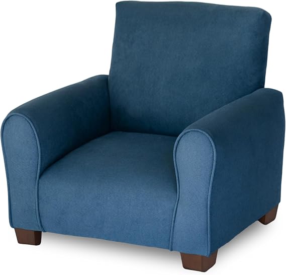 Kid Rocking Chair for Toddlers, Child Chair for Little Kids, Upholstered Toddler Armchair for Children, Comfy and Cute Little Kid Chairs (Legs, Navy)