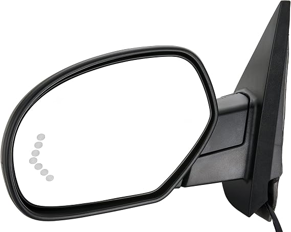 Side View Mirror Fit for 07-13 Chevy Silverado 1500 2500 HD 3500 HD,GMC Sierra 1500 2500, Yukon/Yukon XL -Power Heated Manual Folding with Arrow Turn Signal Puddle Light Driver Side