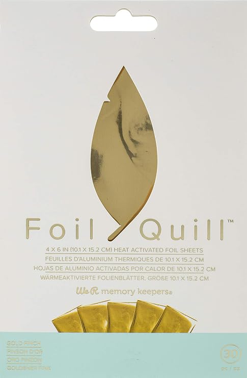 We R Memory Keepers Foil Quill Foil Sheets 4"X6" 30/Pkg-Gold Finch