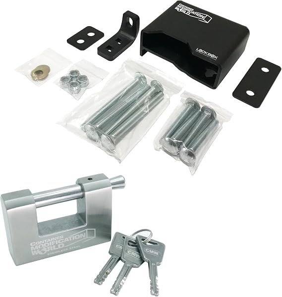 Container Modification World - Bolt On Lock Box and CMWTM 80 mm Keyed Different Lock Bundle