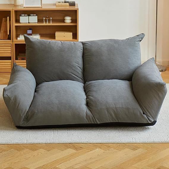 4-in-1 Folding Sofa Bed Convertible Sofa Bed Oversized Corduroy Upholstered Boneless Couch Floor Sofa Modular Futon Couch for Living Room Bedroom Lounge Recliner Sleeper Sofa