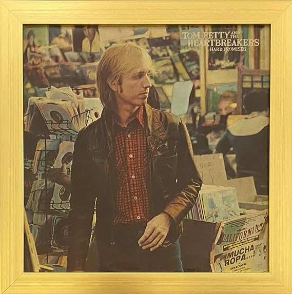 Record Album Sleeve Display Frame Featuring Solid Wood Frame and Glass Front (Not Plastic) (Gold)