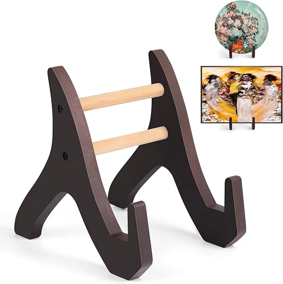 Wood Plate Stand for Display, Picture Frame Easels Stand Holder for Table Top, Display Holder for Photo Card Decorative Plate Artwork (Large)