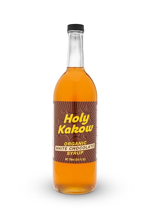 Holy Kakow Organic White Chocolate Syrup, Vegan and Gluten Free - 750 Ml