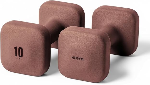 WeGym SafeGrip Square Dumbbells with Anti Slip Handles, Aesthetic Free Weights for Home Workouts, Stable Design Prevents Rolling during Floor Exercises
