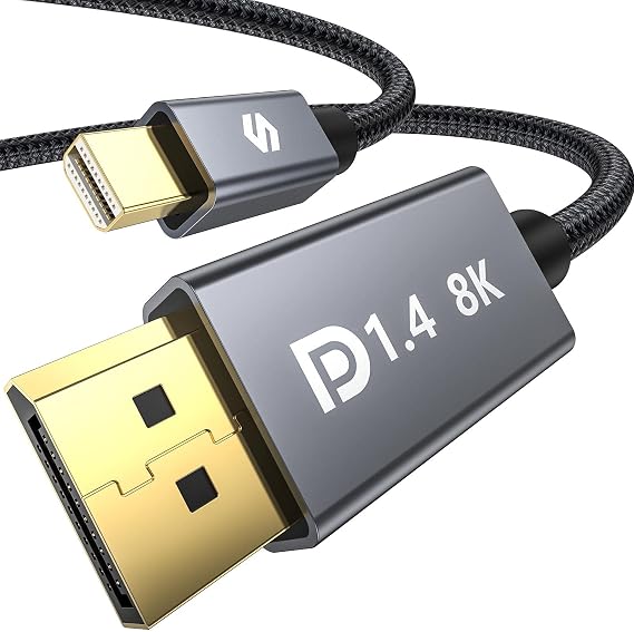 Silkland 8K Mini DisplayPort to DisplayPort 1.4 Cable, [8K@60Hz, 4K@144Hz, 2K@240Hz] HDR, DSC 1.2, G-Sync FreeSync, Mini DP [Thunderbolt 2 Compatible] for Gaming Laptop, MacBook, iMac, Monitor, 3.3FT | Bi-Dir, 8K@60Hz, 4K@144Hz, 2K@240Hz, HDR, G-Sync, Mini DP [Thunderbolt 2 Compatible] for Gaming Laptop, MacBook, Monitor