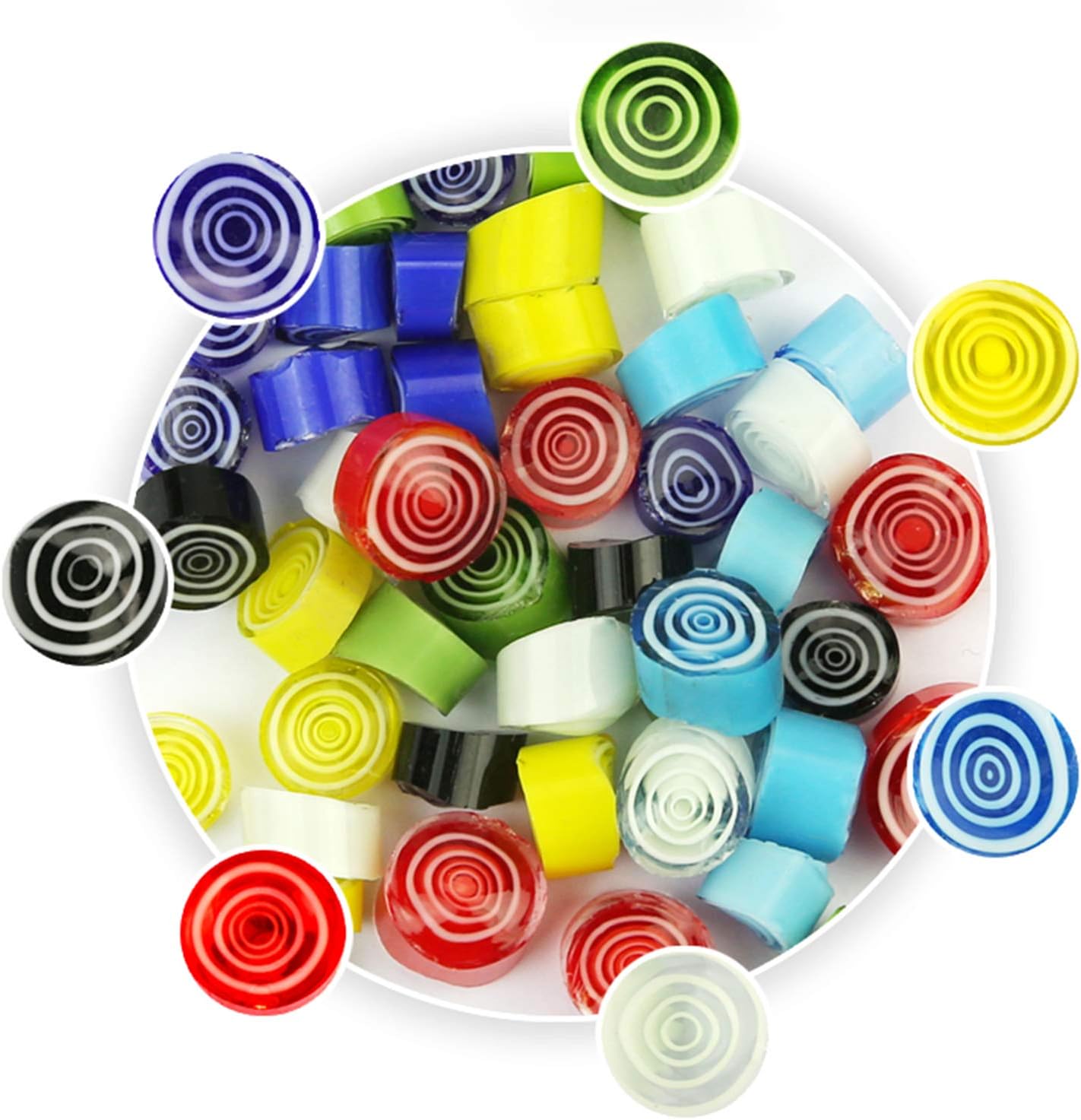 100g3.5-Ounce Glass COE 90 Millefiori Fusible Glass Suppplies Assorted Colors Pack for Christmas Art Crafts