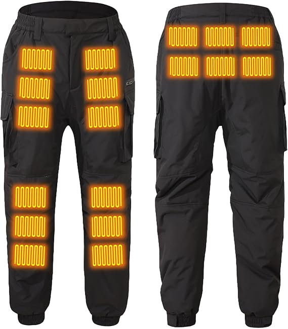 Heated Pants for Men Women Rechargeable Heating Winter Warm Fleece Lined Sweatpants Electric Soft Thermal Trousers