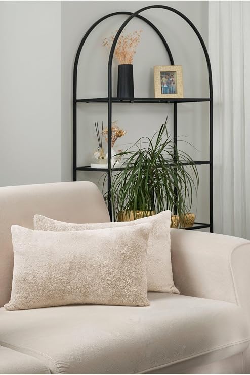 Formeya Çift Tarafı Wellsoft Kumaş 2'Li 35X55 Cm Hediyelik Dekoratif Pelüş Kırlent Kılıfı Yastık Kılıfı Bej